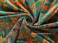Indian Velvet Upholstery Fabric Sewing Running Fabric Green Floral By The Yard