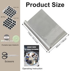 43″ W x 118″ L Military Grade Faraday Fabric – Conductive Material Blanket, 3 Ya