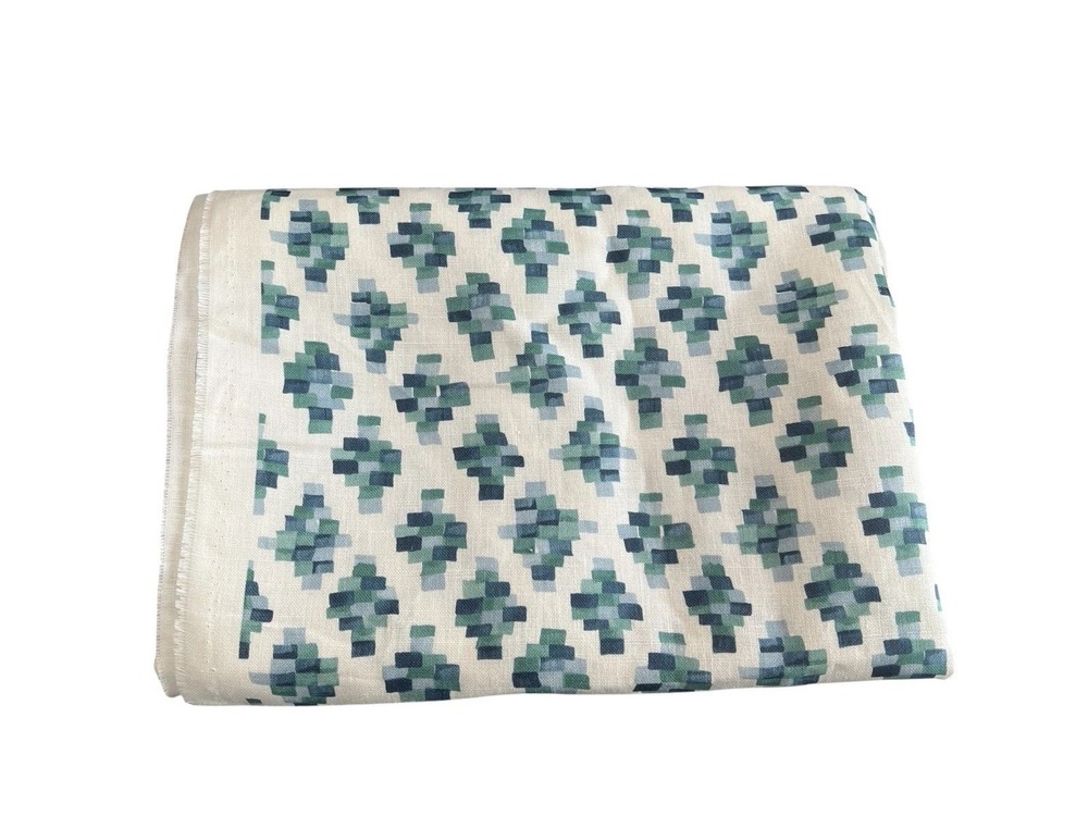 Rebecca Atwoods Bricks Blue And Green Fabric 56.5 Inches x 78 Inches