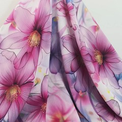 55” Wide 3D Digital Print Viscose Rayon Fabric Material For Dress Robe Shirt