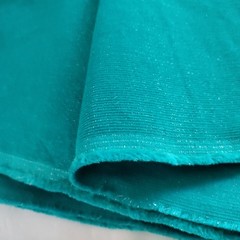 4.25 Yds Corduroy Fabric 100% Cotton 153×43 Aqua Blue Green Teal Silver Metallic