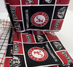 Red and Black 3 Coordinate Alabama Red and Black and White Cotton/ Denim Fabrics