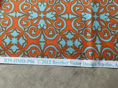 Fabric Geometrical Orange X Blue 44”x 37”brother sister design studio 835