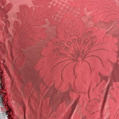 Red Floral Fabric Damasco Ruby Cotton 1.5 Yd x 57″ Remnant Fabric Upholstery