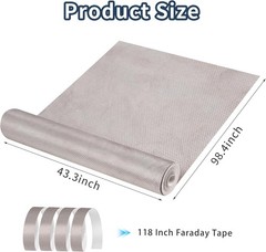 Faraday Fabric Military Grade Fabric 98×43 inch Nickel Copper Faraday Cloth f…