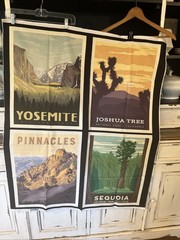 Riley Blake Designs, National Parks Fabric, 4 Panels Joshua Tree , Yosemite,