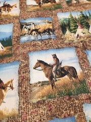 45×48 Tribal Pride American Indian TP Warriors Horse Panel Cotton ’90 Cranston