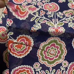 Vintage 60s 70s Translucent Mod Gothic Floral Specialty Fabric 86×45”