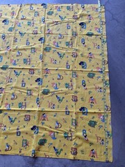 Vintage LOT Disney 60s 70s Mickey Mouse Characters Fabric Canvas Cotton Material
