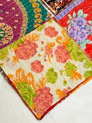 Vintage Kantha Scrap Set 20/30/40/50/100 Pcs – Handmade Quilting Cotton Remnants