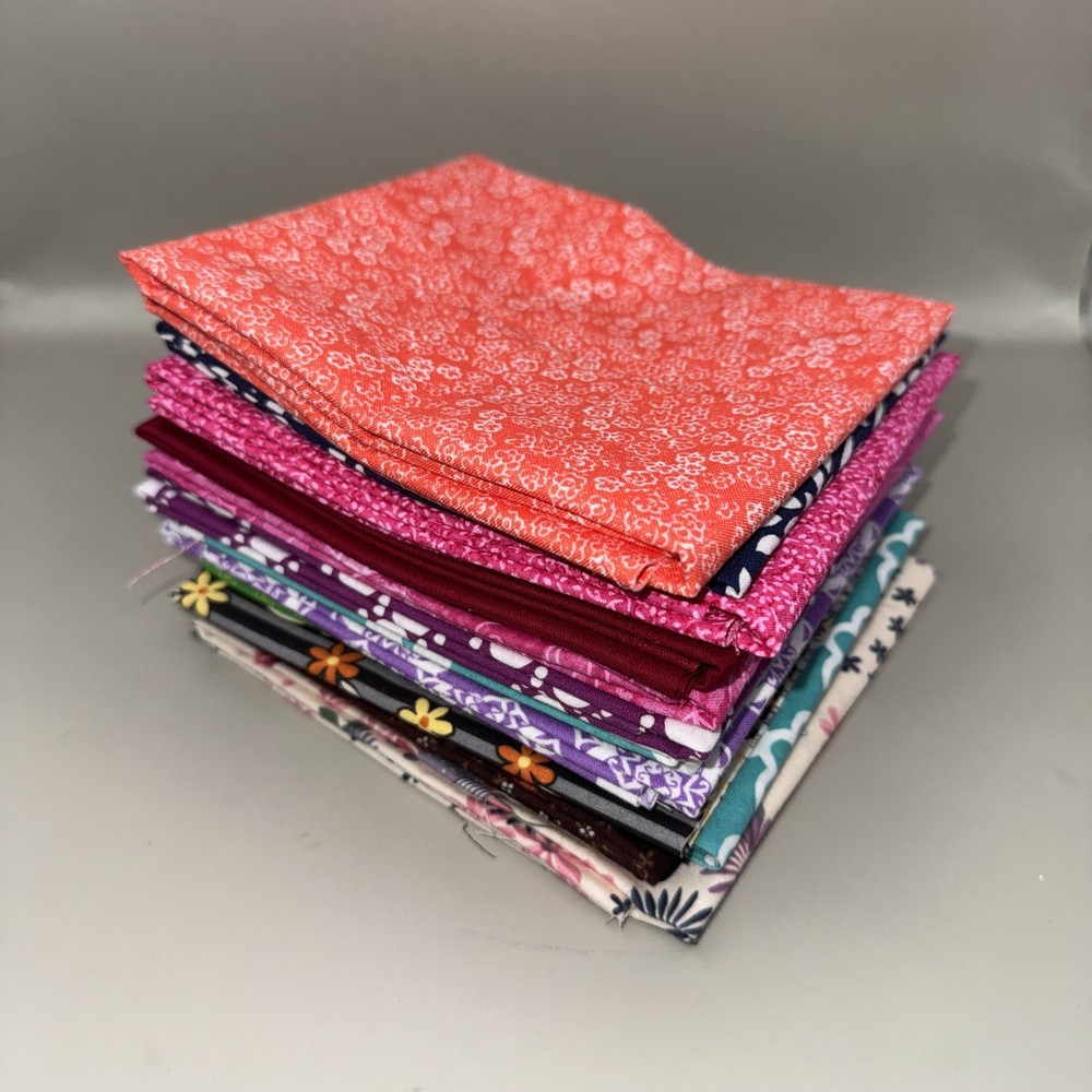 13 Fat Quarters Fabric 100% Cotton Multi Colors and Patterns 18″x21″/22″