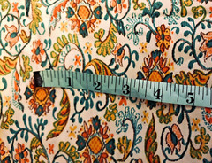 VTG `70s Colorful Floral Paisley Polyester Nylon NO Stretch 34″ X 69″ FUNKY