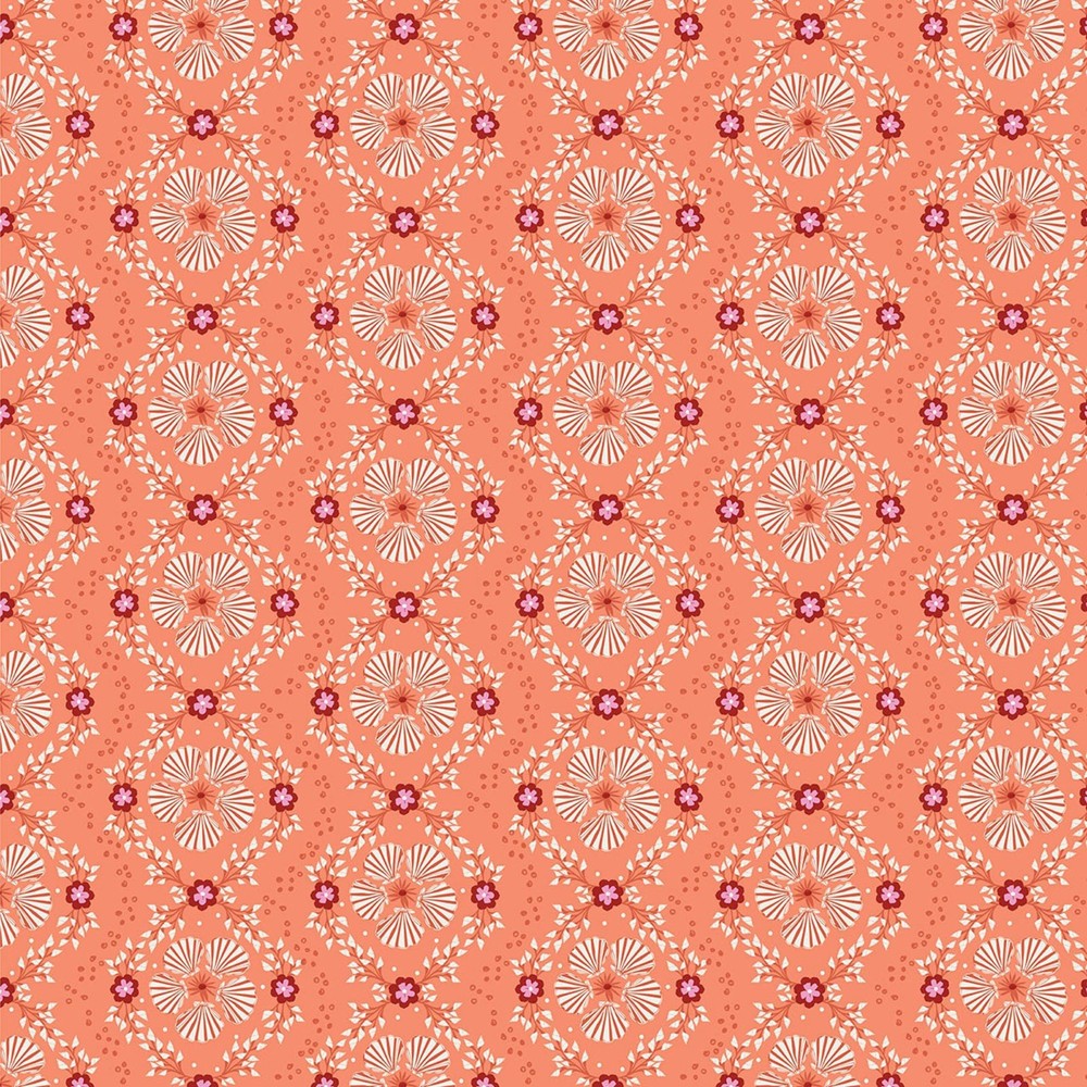 SIREN SEAS ~ Shell Brocade ~ MIDCENTURY Modern Style ~ Thread & Ink Designs