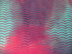 6-3/4 YDS PURPLES PINKS TURQUOISE GEOMETRIC 100% COTTON OOP
