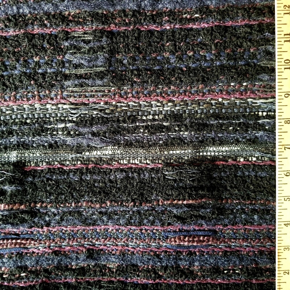 Lush French Boucle Stripe Suiting – Black, Navy, Mauve – Very Tactile!