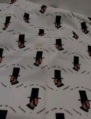 Abraham Lincoln Fabric Illinois Jaycees Printed Polyester DISCO Fabric 2 yards