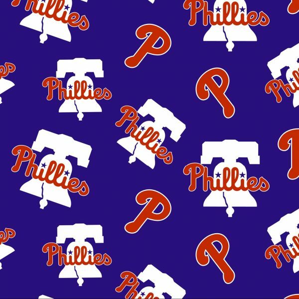 Cotton Philadelphia Phillies Blue MLB Baseball Cotton Fabric Print BTY D159.57