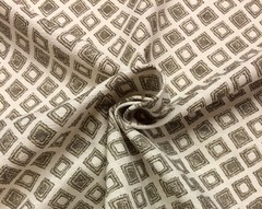 LACEFIELD DESIGNS ZANZIBAR OFF WHITE BEIGE GEOMETRIC SQUARES FABRIC BY YARD 54″W