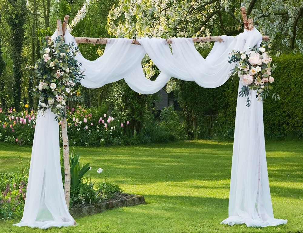 WARM HOME DESIGNS Wedding Arch Draping Fabric Bundle For Ceremony Photo Backdrop