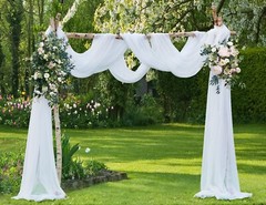 WARM HOME DESIGNS Wedding Arch Draping Fabric Bundle For Ceremony Photo Backdrop