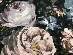 Clarke & Clarke Painterly Floral Print Fabric- Floretta / Blush Charcoal 4.50 yd