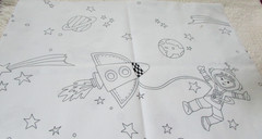 Michael Miller Color Me “SPACE ADVENTURE” Cotton Fabric Panel 36″ X 45″ NEW