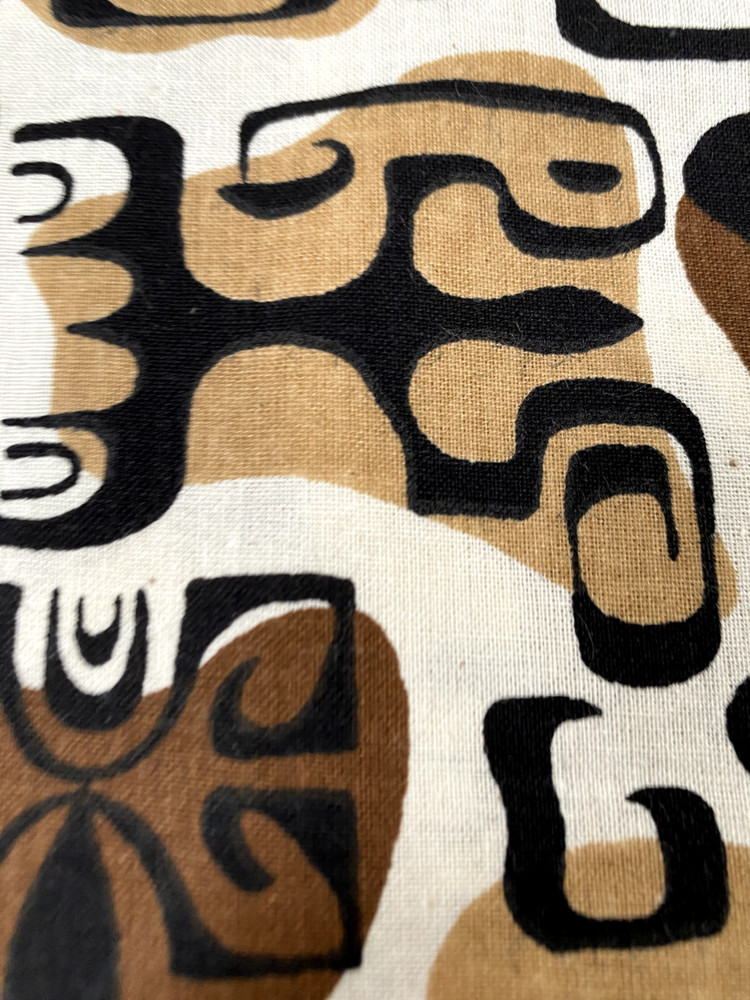 Fashion In Prints Inc Fabric Geometric Abstract 1 1/4 Y X 36″ Brown Black White