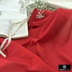 Blood Red Faux Silk Fabric By The Yard, 42 inches width Red Silk Fabric