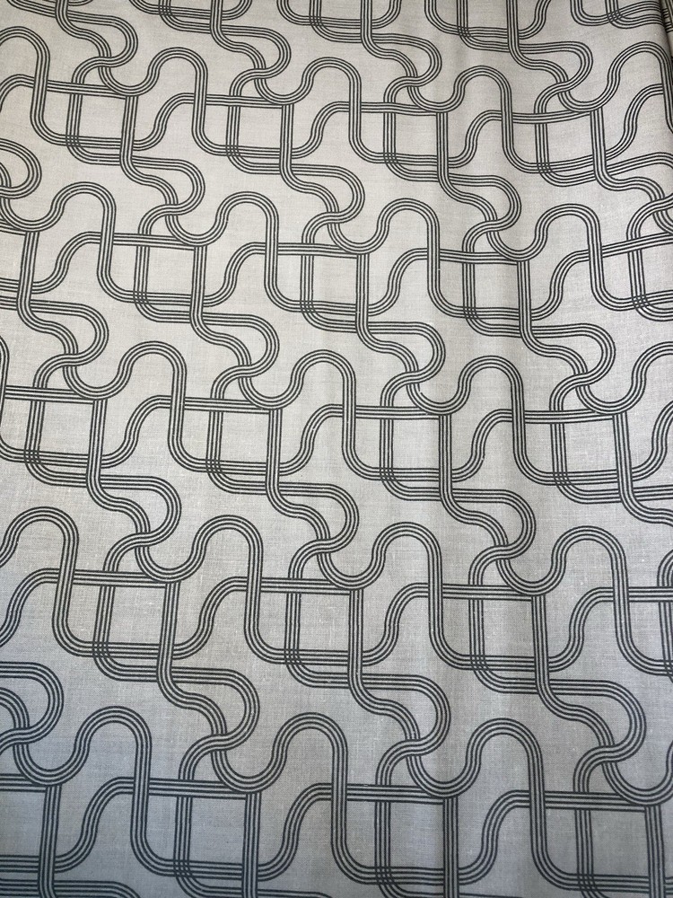 Abstract Lines Cotton Quilting Fabric Grey Black 1 Yard X 43”