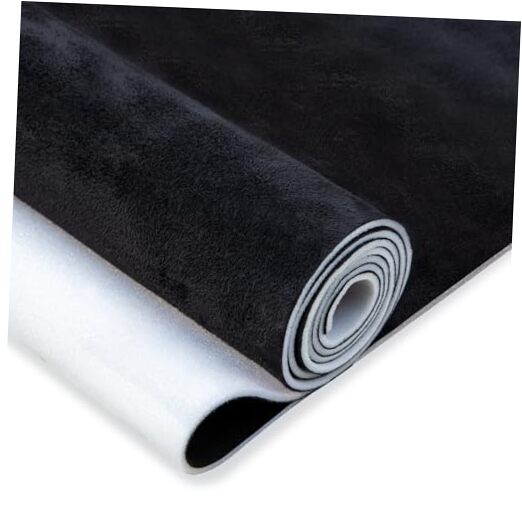 Hiksuky Suede Auto Headliner Fabric 98″ L × 60″ W with Foam 96″L×60″W Black