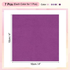 7Pcs 4″ x 4″ Solid Color Cotton Fabric Bundles Precut Fabric Square, Purple