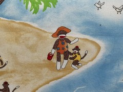 Cotton Fabric Socks Monkey Sumer Island By Moda 44”x 32”102