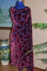 2.6 yd/ Vintage Silk velvet Devore fabric Luxury Silk Uzbek Oriental cloth