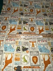 MODA Animal Park Fun 100% cotton fabric yard 36×44 Animals on Dove tone 20965 11