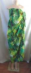 FLORAL PRINT JAMAICA WORDS GREEN BLACK etc RAYON FABRIC BY THE YARD 54″ WIDE