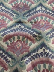 Floral Ikat Vintage Home Decor Fabric 66″ x 20″ one remnant piece Multi-color