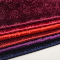 1M Embossed Velvet Fabric Floral Solid Soft Home Car Upholstery Decor Cloth DIY