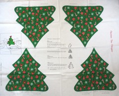 VIP Christmas Fabric Panel OLD FASHIONED TREE 3D CENTERPIECE DIY cut sew 15″