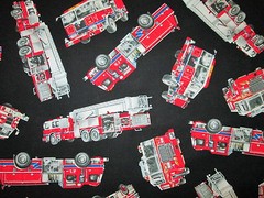 REALISTIC FIRETRUCKS WITH LADDER FIRE TRUCK RED BLACK COTTON FABRIC FQ