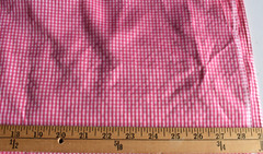 FUSCHIA & WHITE CHECKS 1/16″ WIDE POLYESTER FABRIC 1.8 YARDS