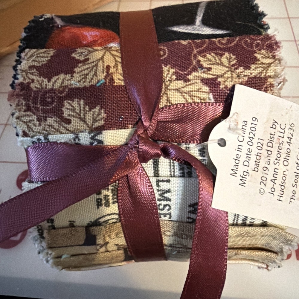 Jelly Roll 2.5 X 42” Beige Black Wine Fabric