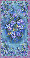 Iris Reverie ~ Floral Quilt Panel ~ 24″ ~ Michael Miller, Brush of Iris