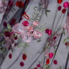 1 Yard 3D Flower Embroidery Lace Fabric Tulle Material DIY Wedding Bridal Dress