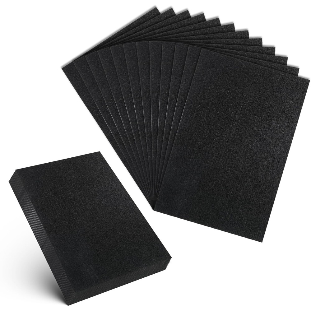 12 Pieces Black Felt Fabric, 8 X 12 Inch Stiff Felt Sheets for Crafts Thick Craf