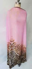 58” Wide By Yards Positional Print Chiffon Fabric Leopard Pink
