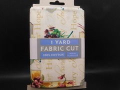 David Textiles 1 yard fabric cut 100% cotton 36x44in Hope, Joy, blessed,
