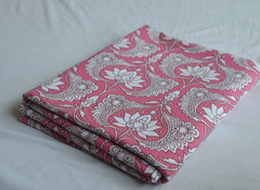 Pink & White Hand Block 100% Cotton 5 Yard Fabric NO TARRIF CHARGES 100%✅KK5