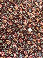 VTG Brown Blush Floral (3 X 17” X 21”Yd) Quilt Cotton PREWASHED RARE Soft