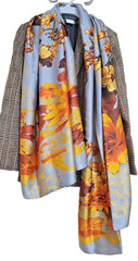 LONDON Women’s Satin Silky Scarf Gift Box Large Lightweight Silky Smooth180x70cm