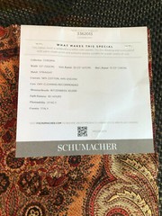 SCHUMACHER 2 pcs New Castle Paisley Cranberry 26 x 26 1/4″ Fabric Samples